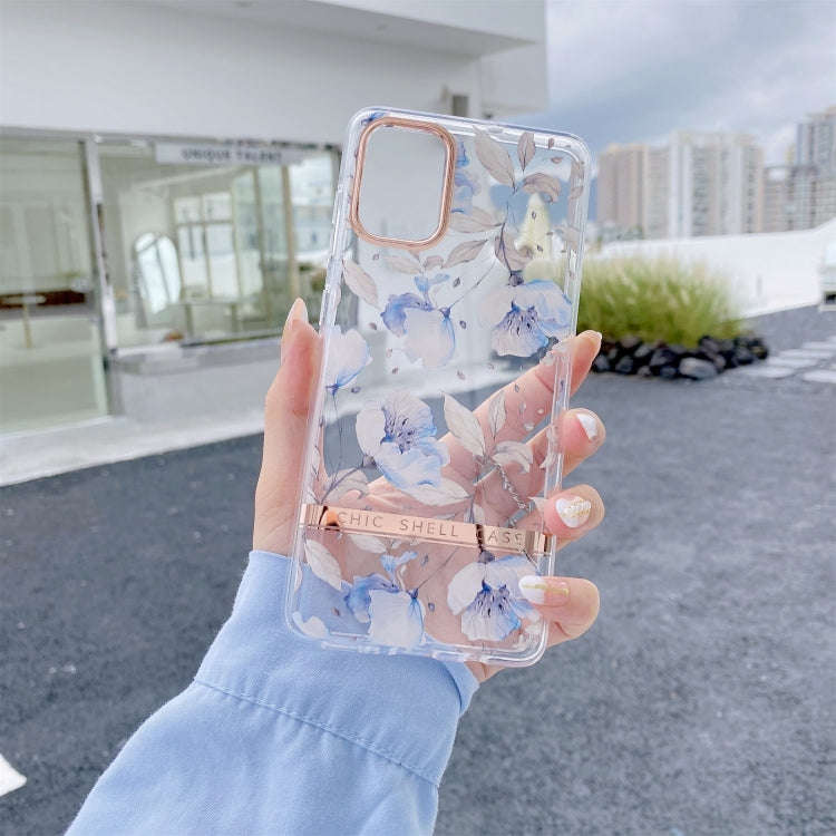High Translucent Electroplating Flower Pattern TPU + PC Shockproof Case, For Samsung Galaxy A51 5...