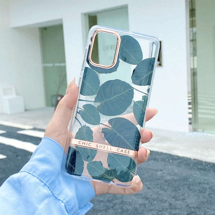 High Translucent Electroplating Flower Pattern TPU + PC Shockproof Case, For Samsung Galaxy A51 5...