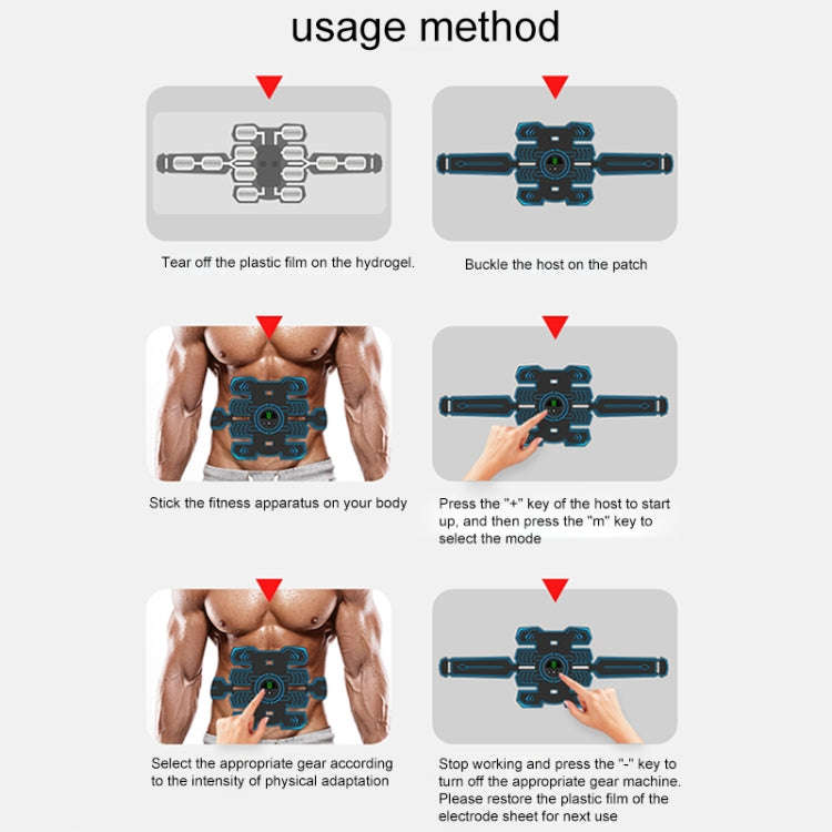 Q88Q USB Charging Abdominal Muscle Sticker Abdominal Muscle Trainer with LED Digital Display, Sin...