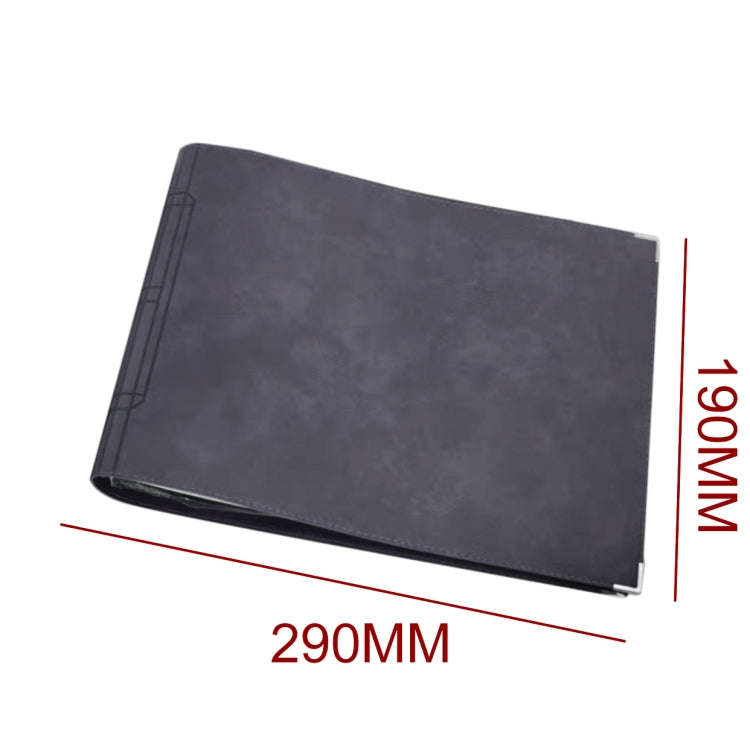 B5 Faux Leather Loose-leaf Grid Notebook, Checkered Core, Blank Inner Core, Cornell Horizontal Wi...
