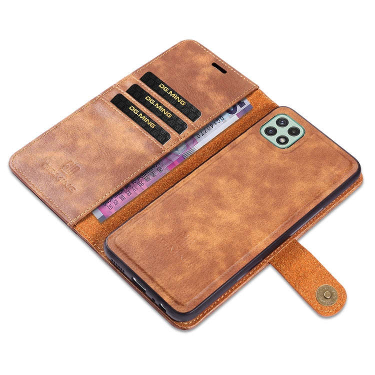 DG.MING Crazy Horse Texture Flip Detachable Magnetic Leather Case with Holder & Card Slots & Wall...