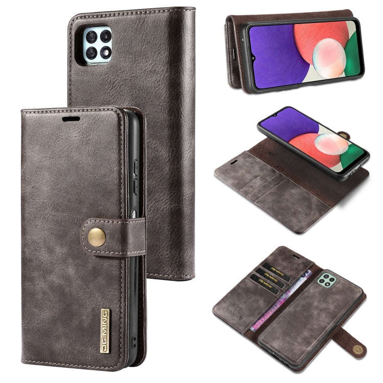 DG.MING Crazy Horse Texture Flip Detachable Magnetic Leather Case with Holder & Card Slots & Wall...