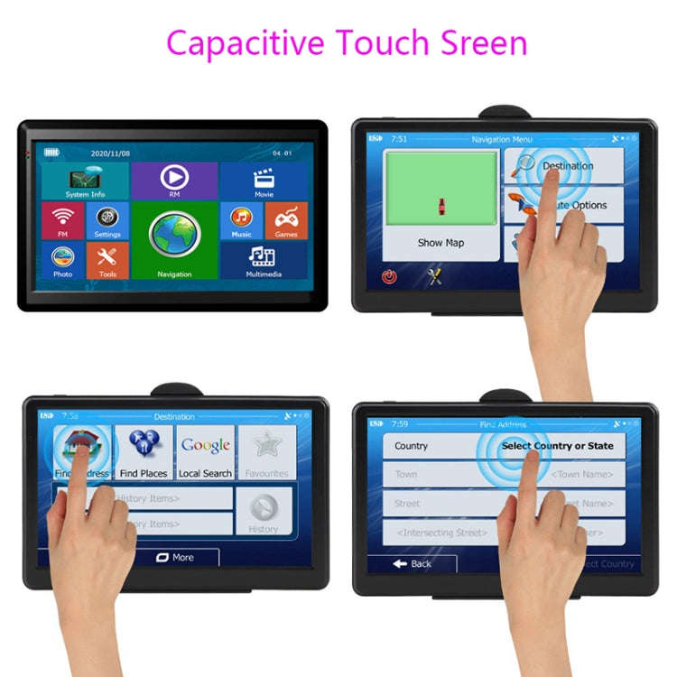 7 inch Car GPS Navigator 8G+256M Capacitive Screen High Configuration, Specification: Russia + Be...