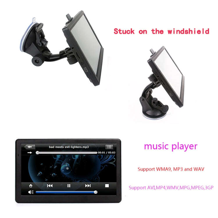 7 inch Car GPS Navigator 8G+256M Capacitive Screen High Configuration, Specification: Russia + Be...