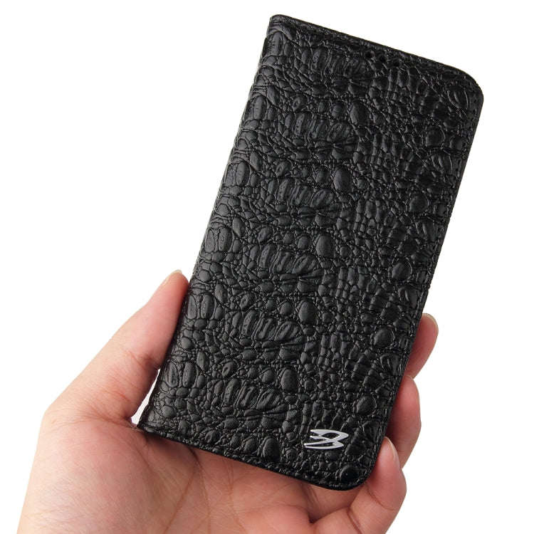 Fierre Shann Crocodile Texture Magnetic Horizontal Flip Genuine Leather Case with Holder & Card S...
