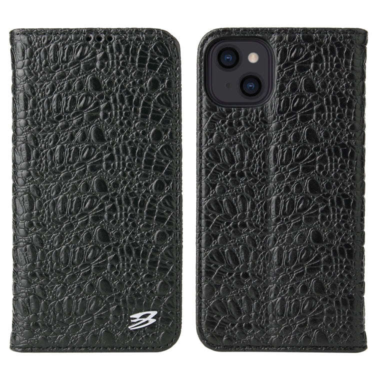 Fierre Shann Crocodile Texture Magnetic Horizontal Flip Genuine Leather Case with Holder & Card S...