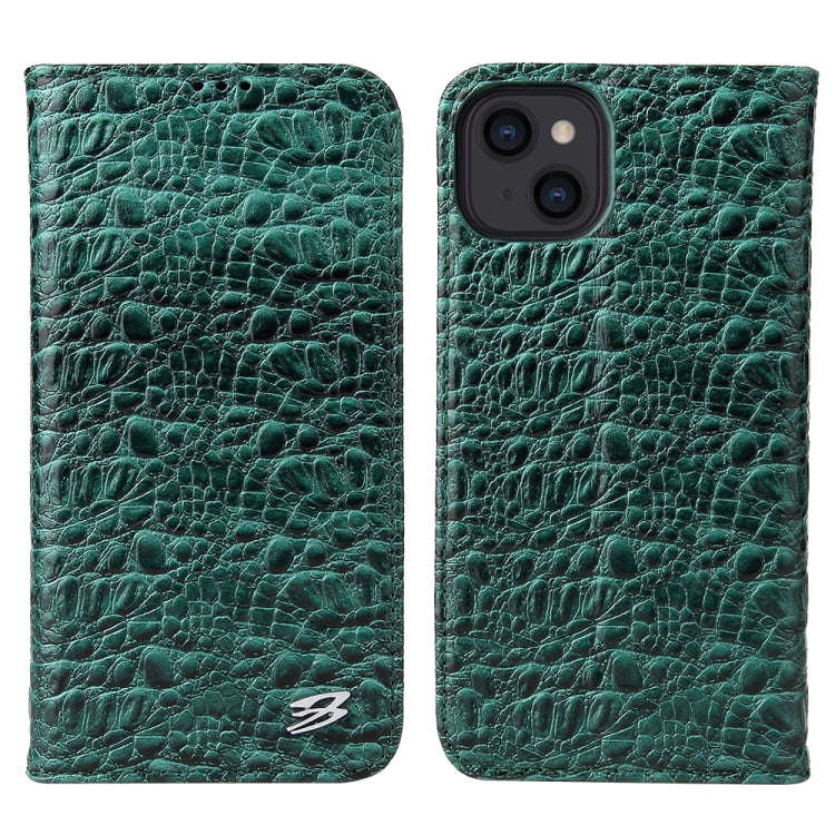 Fierre Shann Crocodile Texture Magnetic Horizontal Flip Genuine Leather Case with Holder & Card S...