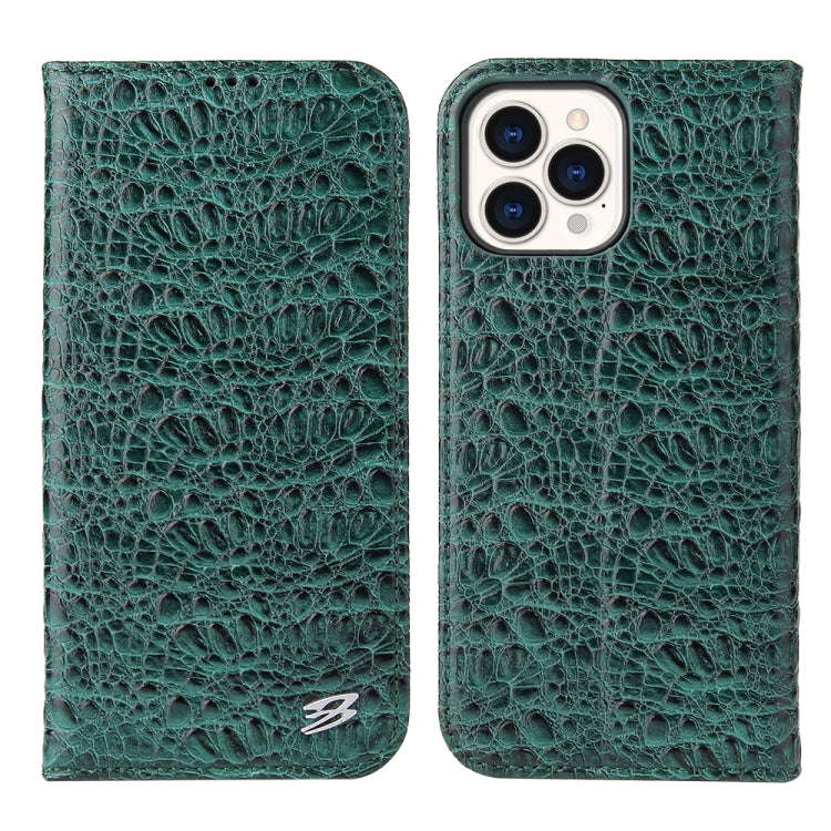 Fierre Shann Crocodile Texture Magnetic Horizontal Flip Genuine Leather Case with Holder & Card S...