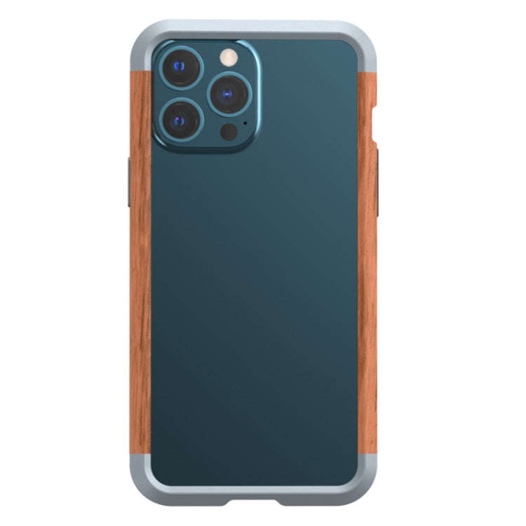 R-JUST Shockproof Iron + Wood Bumper Protective Case, For iPhone 13 Pro Max