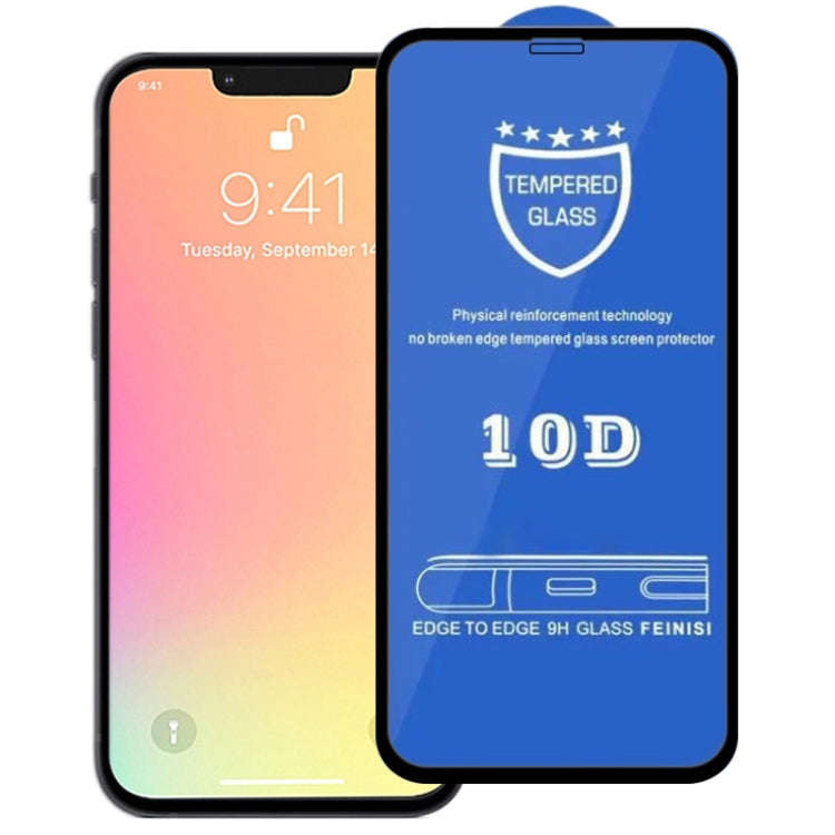 9H 10D Full Screen Tempered Glass Screen Protector, For iPhone 13 mini  (Black) (1 PC), For iPhon...