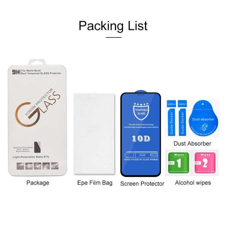 9H 10D Full Screen Tempered Glass Screen Protector, For iPhone 13 mini  (Black) (1 PC), For iPhon...