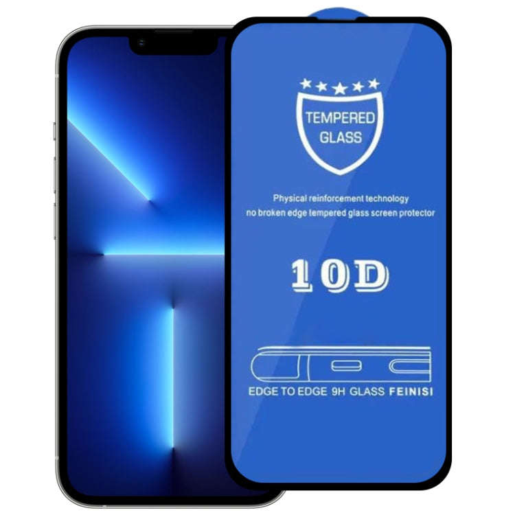 9H 10D Full Screen Tempered Glass Screen Protector, For iPhone 13 mini  (Black) (1 PC), For iPhon...