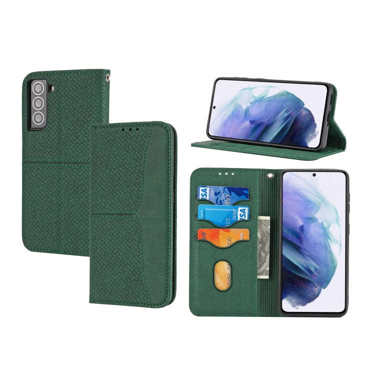 Woven Texture Stitching Magnetic Horizontal Flip PU Leather Case with Holder & Card Slots & Walle...