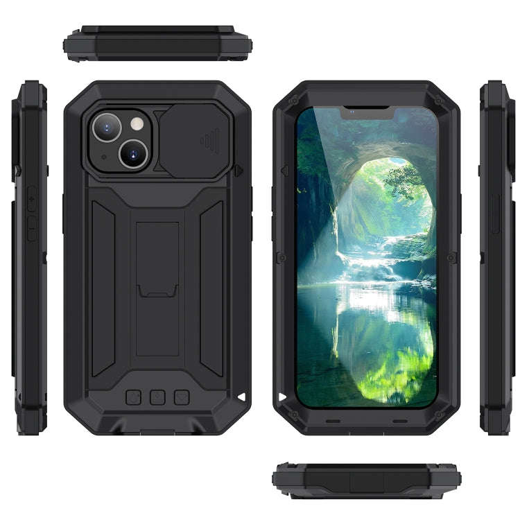 R-JUST Sliding Camera Shockproof Waterproof Dust-proof Metal + Silicone Protective Case with Hold...