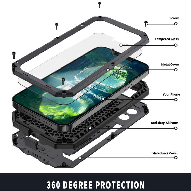 R-JUST Sliding Camera Shockproof Waterproof Dust-proof Metal + Silicone Protective Case with Hold...
