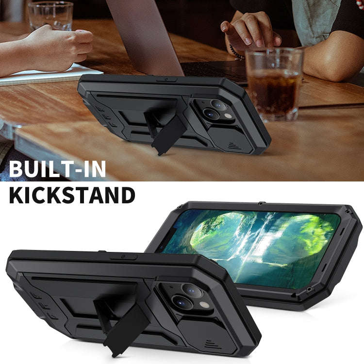 R-JUST Sliding Camera Shockproof Waterproof Dust-proof Metal + Silicone Protective Case with Hold...