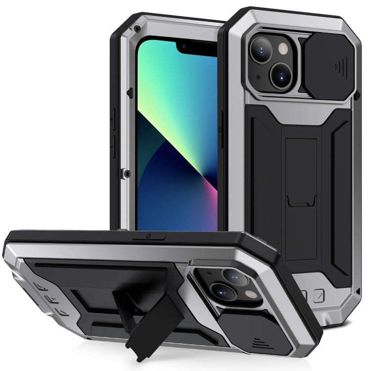 R-JUST Sliding Camera Shockproof Waterproof Dust-proof Metal + Silicone Protective Case with Hold...