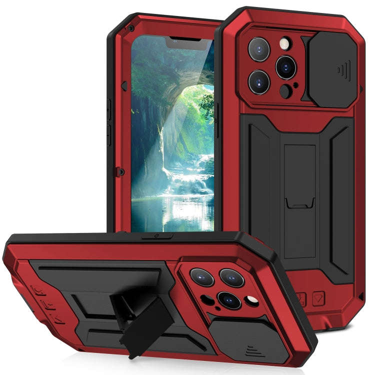 R-JUST Sliding Camera Shockproof Waterproof Dust-proof Metal + Silicone Protective Case with Hold...