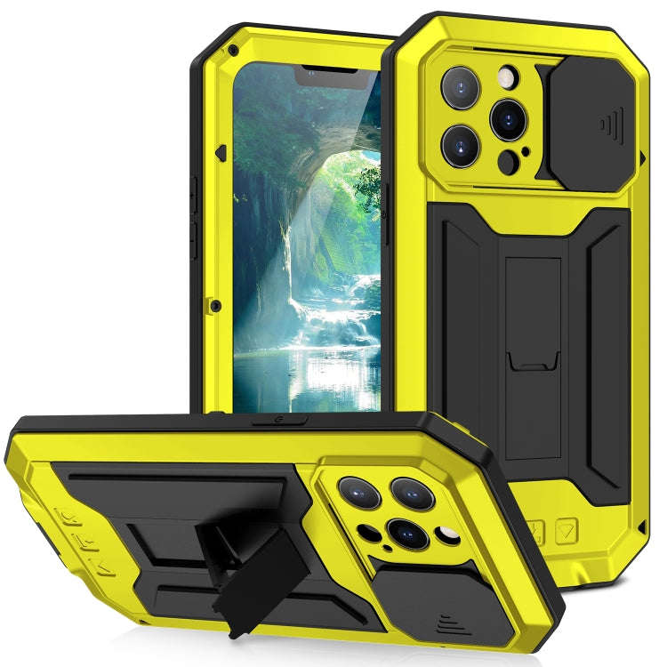 R-JUST Sliding Camera Shockproof Waterproof Dust-proof Metal + Silicone Protective Case with Hold...