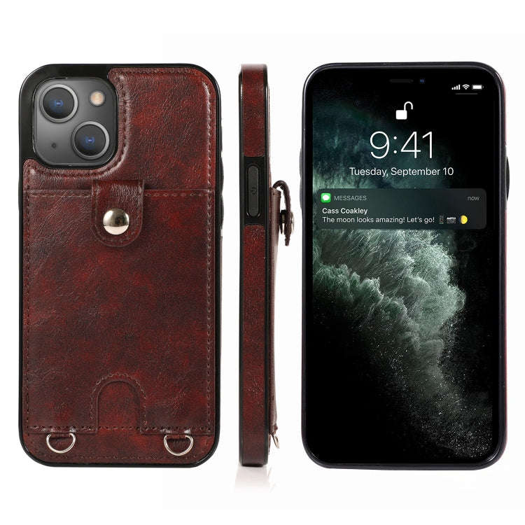 Shockproof PU Leather + TPU Protective Case with Card Slot & Lanyard, For iPhone 13 mini, For iPh...