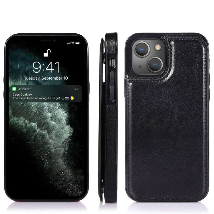 Double Buckle Shockproof PU Protective Case with Card Slots & Holder, For iPhone 13, For  iPhone ...