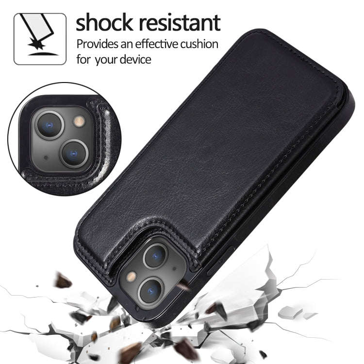 Double Buckle Shockproof PU Protective Case with Card Slots & Holder, For iPhone 13, For  iPhone ...