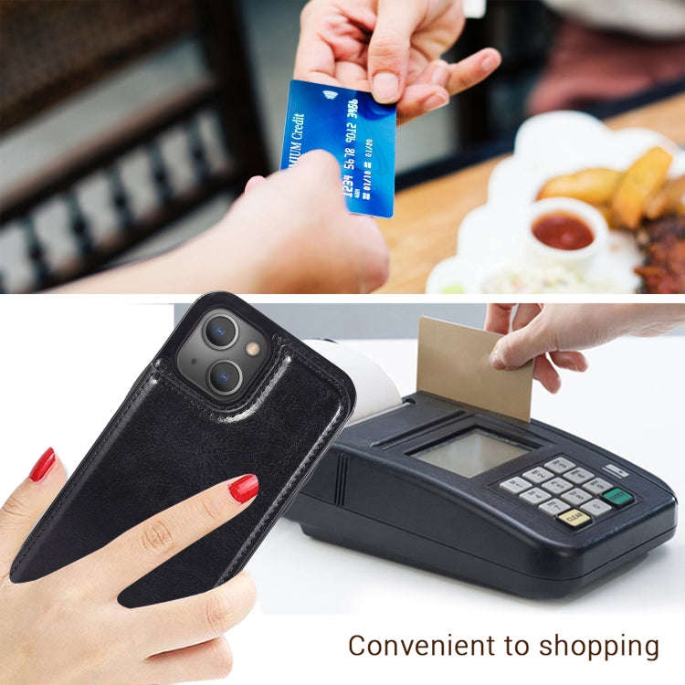 Double Buckle Shockproof PU Protective Case with Card Slots & Holder, For iPhone 13, For  iPhone ...