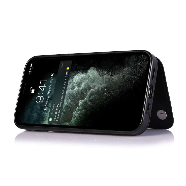 Double Buckle Shockproof PU Protective Case with Card Slots & Holder, For iPhone 13, For  iPhone ...