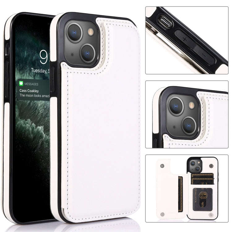 Double Buckle Shockproof PU Protective Case with Card Slots & Holder, For iPhone 13, For  iPhone ...