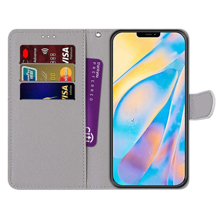Coloured Drawing Cross Texture Horizontal Flip PU Leather Case with Holder & Card Slots & Wallet ...