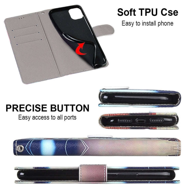 Coloured Drawing Cross Texture Horizontal Flip PU Leather Case with Holder & Card Slots & Wallet ...