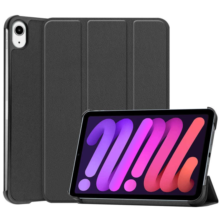 Custer Texture 3-Fold Holder Smart Leather Tablet Case, For iPad mini 6 / mini 2024, For iPad mini 6