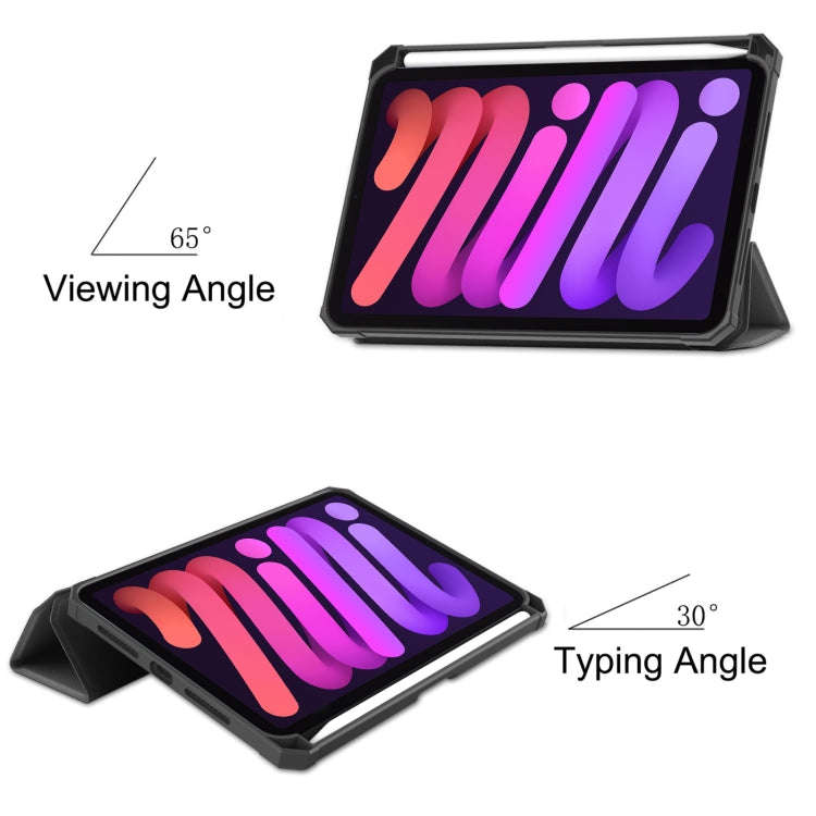 Custer Pure Color TPU Smart Leather Tablet Case with 3-Fold Holder & Pen Slot, For iPad mini 6 / ...
