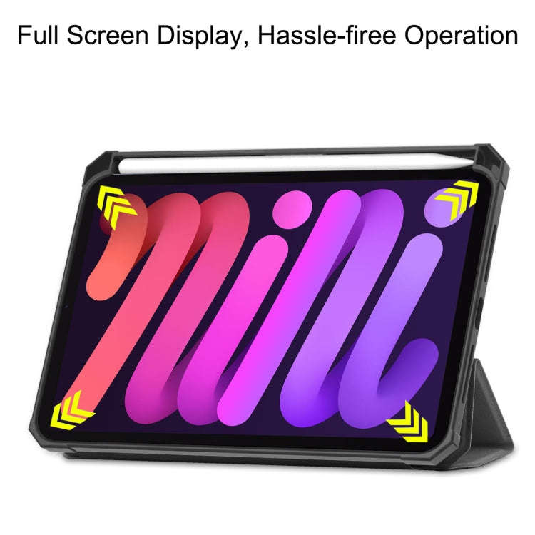 Custer Pure Color TPU Smart Leather Tablet Case with 3-Fold Holder & Pen Slot, For iPad mini 6 / ...
