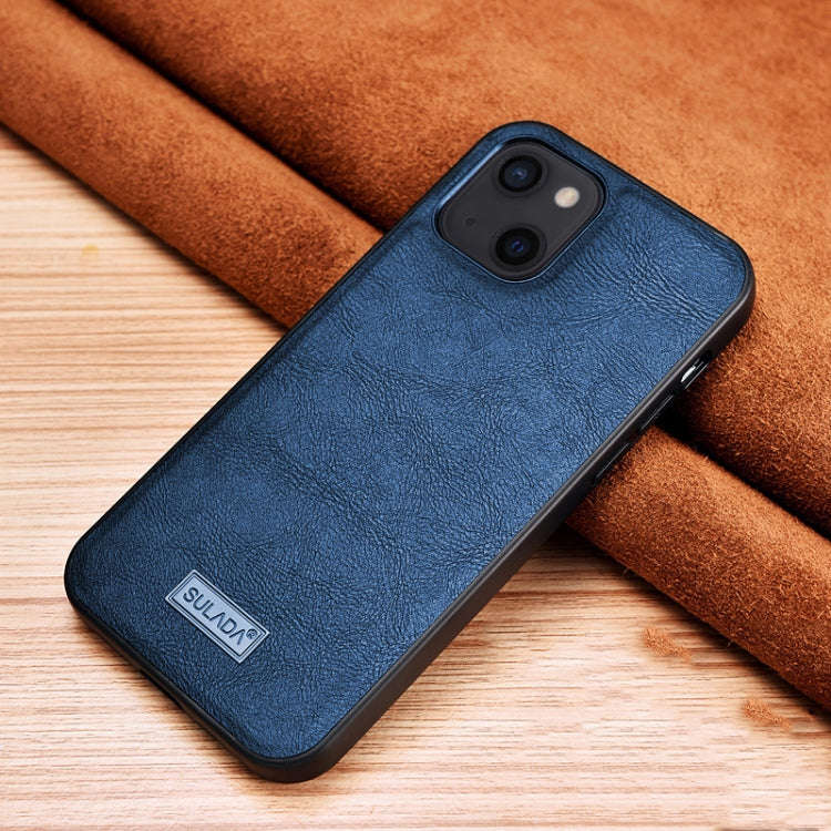 SULADA Shockproof TPU + Handmade Leather Protective Case, For iPhone 13 mini, For iPhone 13, For ...