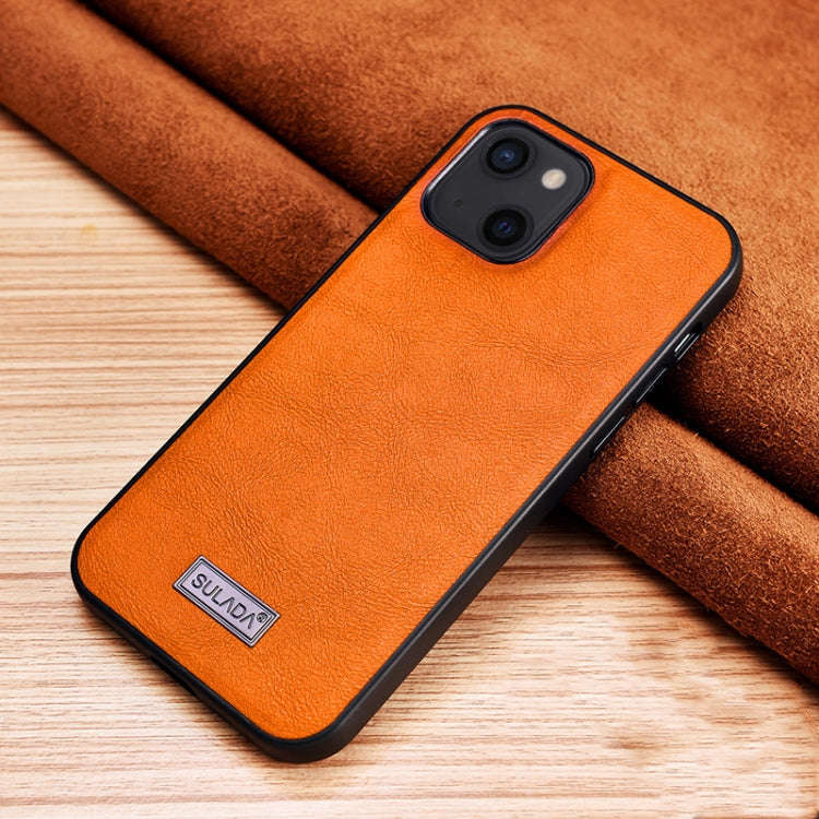 SULADA Shockproof TPU + Handmade Leather Protective Case, For iPhone 13 mini, For iPhone 13, For ...
