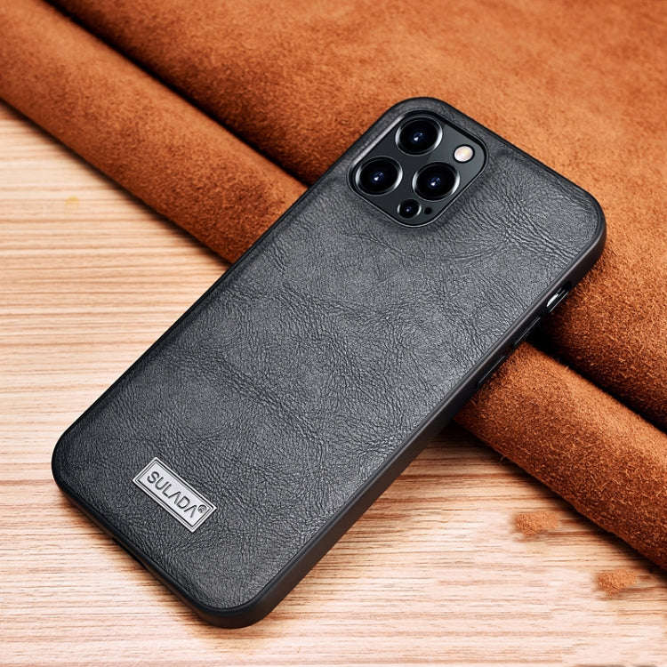 SULADA Shockproof TPU + Handmade Leather Protective Case, For iPhone 13 mini, For iPhone 13, For ...