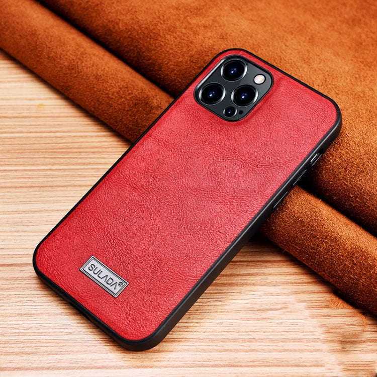 SULADA Shockproof TPU + Handmade Leather Protective Case, For iPhone 13 mini, For iPhone 13, For ...