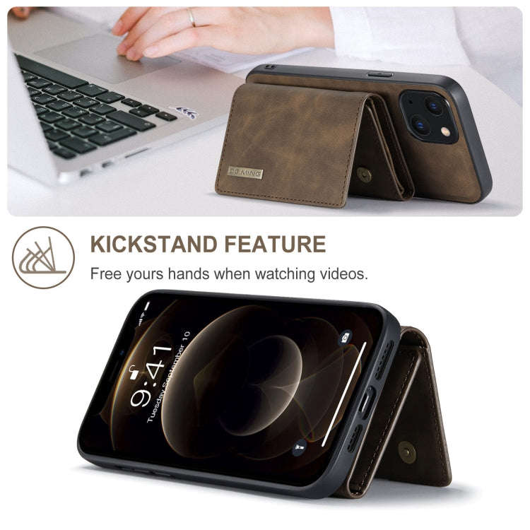 DG.MING M1 Series 3-Fold Multi Card Wallet + Magnetic Shockproof Case with Holder Function, For i...