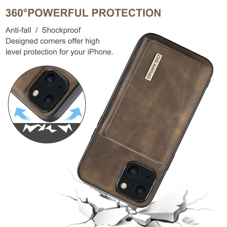 DG.MING M1 Series 3-Fold Multi Card Wallet + Magnetic Shockproof Case with Holder Function, For i...