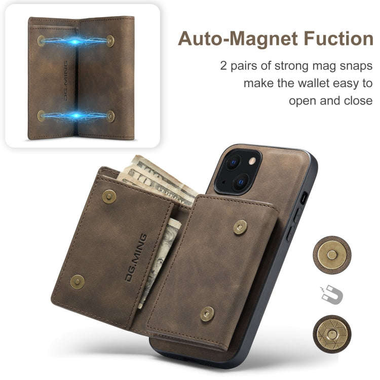 DG.MING M1 Series 3-Fold Multi Card Wallet + Magnetic Shockproof Case with Holder Function, For i...