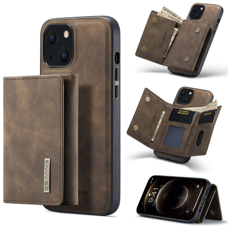 DG.MING M1 Series 3-Fold Multi Card Wallet + Magnetic Shockproof Case with Holder Function, For i...