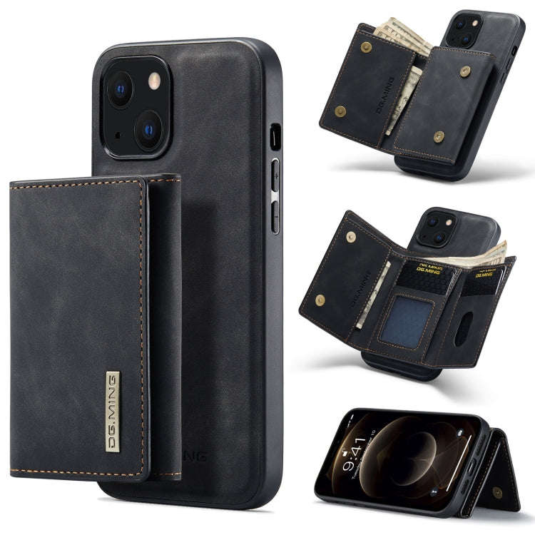 DG.MING M1 Series 3-Fold Multi Card Wallet + Magnetic Shockproof Case with Holder Function, For i...