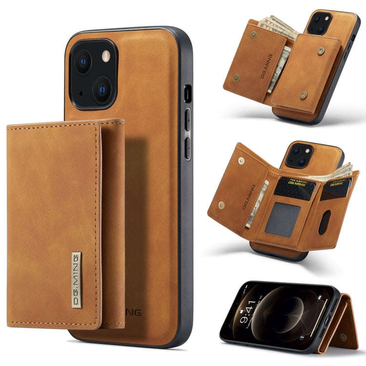 DG.MING M1 Series 3-Fold Multi Card Wallet + Magnetic Shockproof Case with Holder Function, For i...