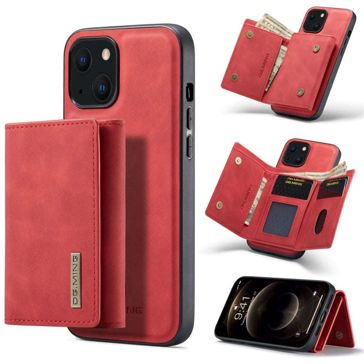 DG.MING M1 Series 3-Fold Multi Card Wallet + Magnetic Shockproof Case with Holder Function, For i...