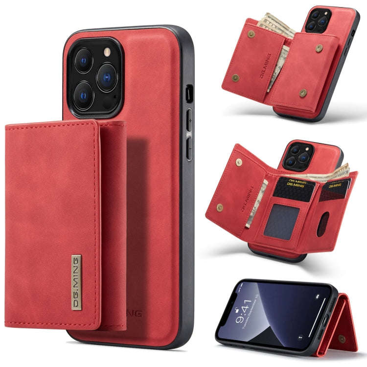 DG.MING M1 Series 3-Fold Multi Card Wallet + Magnetic Shockproof Case with Holder Function, For i...