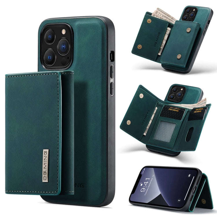 DG.MING M1 Series 3-Fold Multi Card Wallet + Magnetic Shockproof Case with Holder Function, For i...
