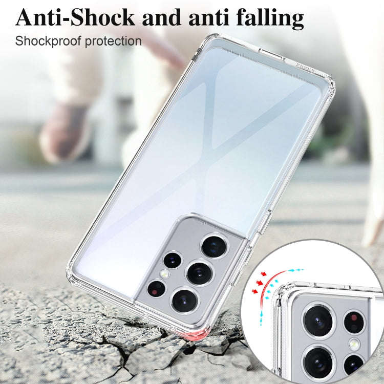 Crystal Clear Shockproof PC + TPU Protective Case, For Samsung Galaxy S21 Ultra 5G