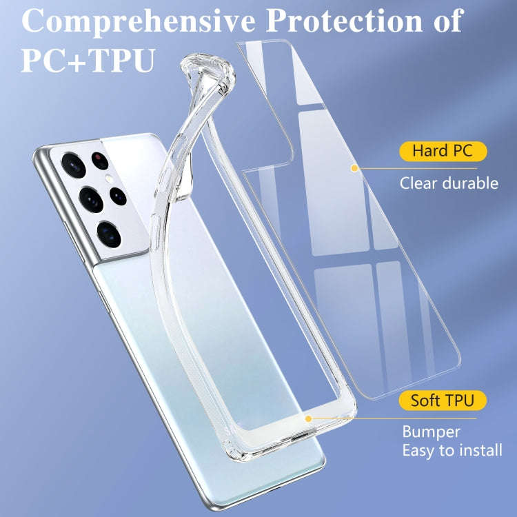 Crystal Clear Shockproof PC + TPU Protective Case, For Samsung Galaxy S21 Ultra 5G