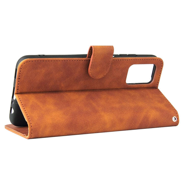 Solid Color Skin Feel Magnetic Buckle Horizontal Flip Calf Texture PU Leather Case with Holder & ...